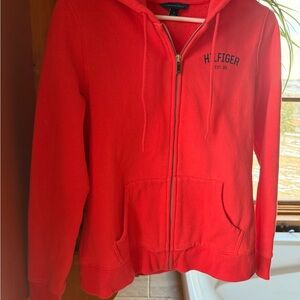 Tommy Hilfiger Bright Red Hoodie with Logo Label
